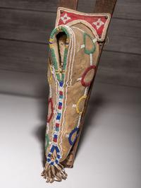 Kiowa Beaded Hide Doll Cradle, with Doll