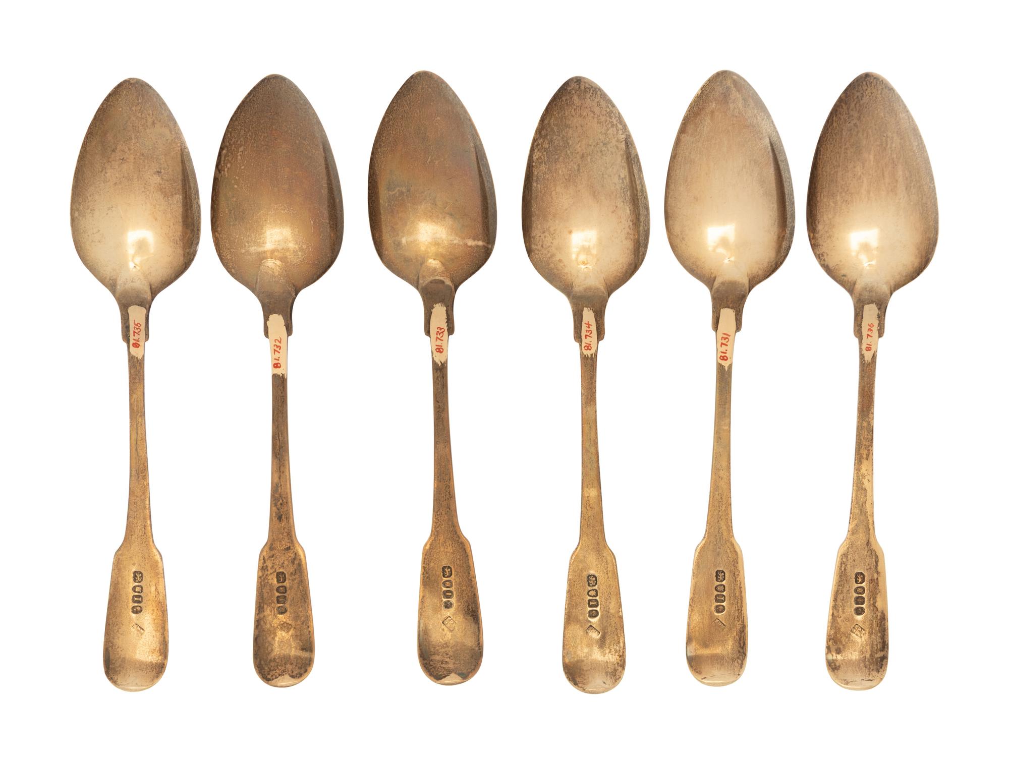 A Set of Six Peter, Ann and William Bateman Silver Tablespoons