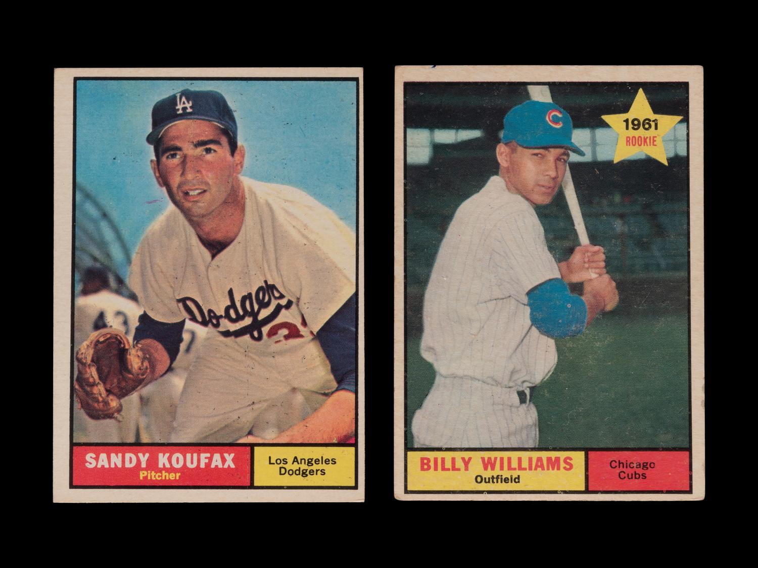 A Group of 1961 Topps Baseball Cards (Including Sandy Koufax and Billy Williams Rookie),