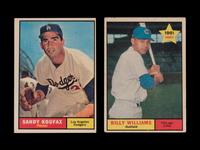 A Group of 1961 Topps Baseball Cards (Including Sandy Koufax and Billy Williams Rookie),
