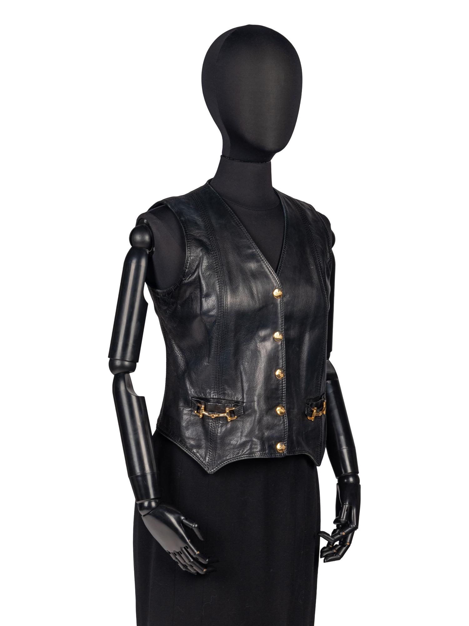 Celine Leather Vest, 1970s