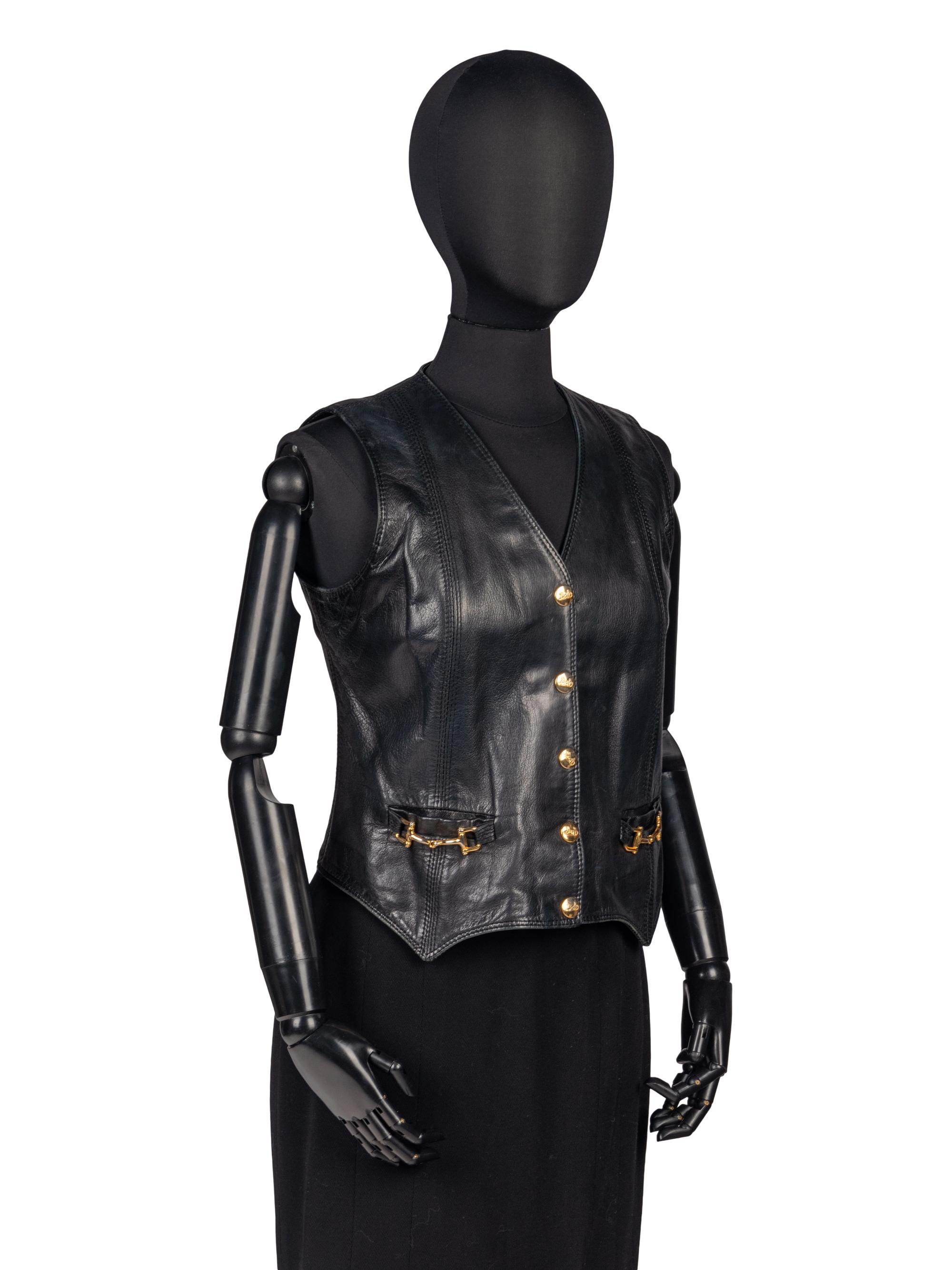 Celine Leather Vest, 1970s