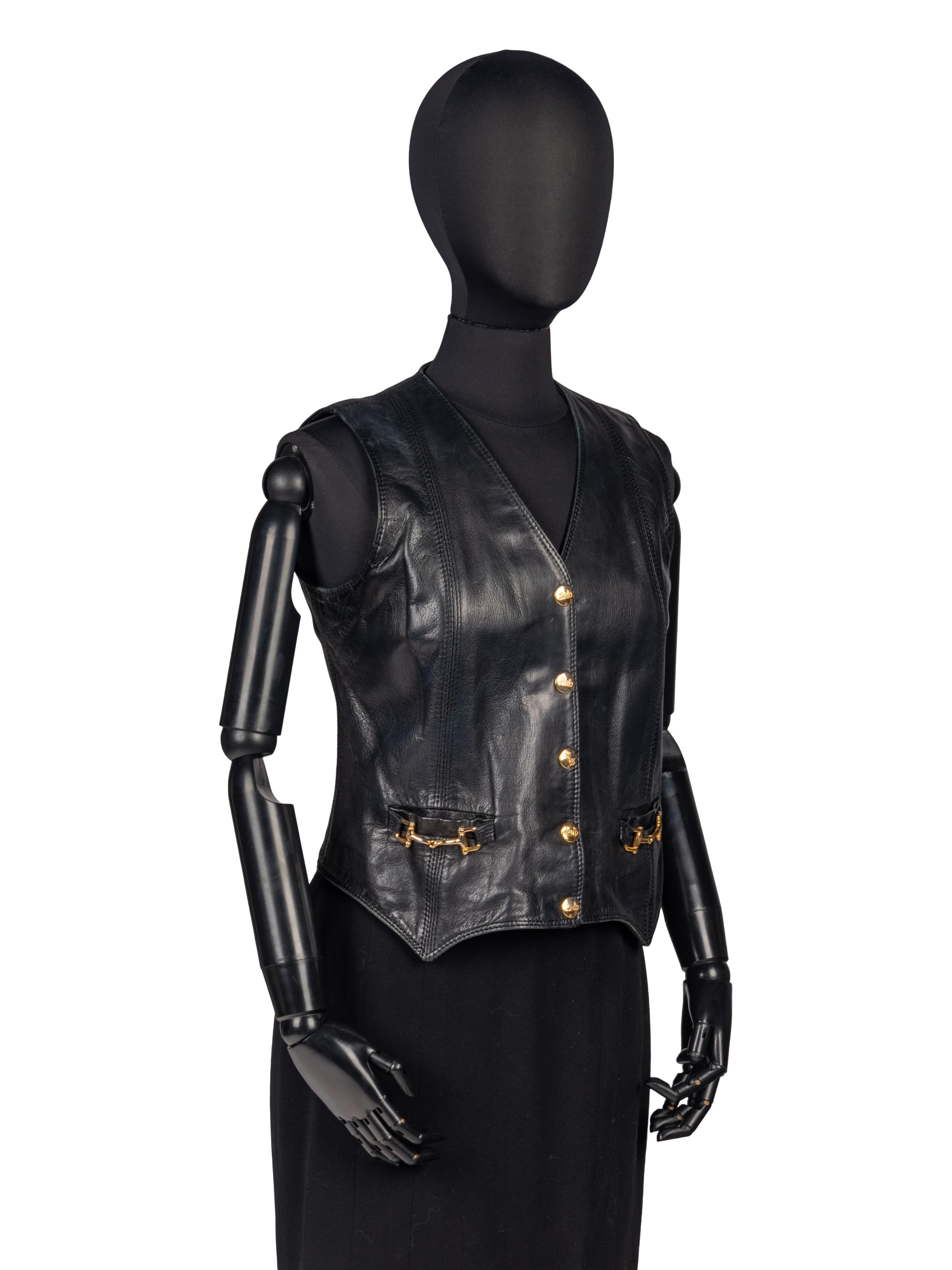 Celine Leather Vest, 1970s