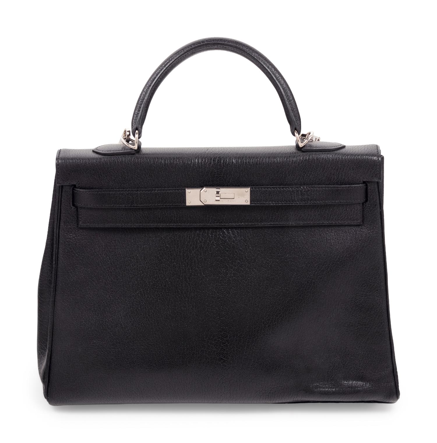 Hermès Black Leather 35cm Kelly Bag, 2001