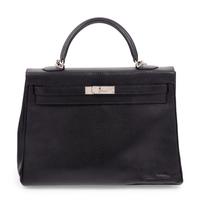 Hermès Black Leather 35cm Kelly Bag, 2001
