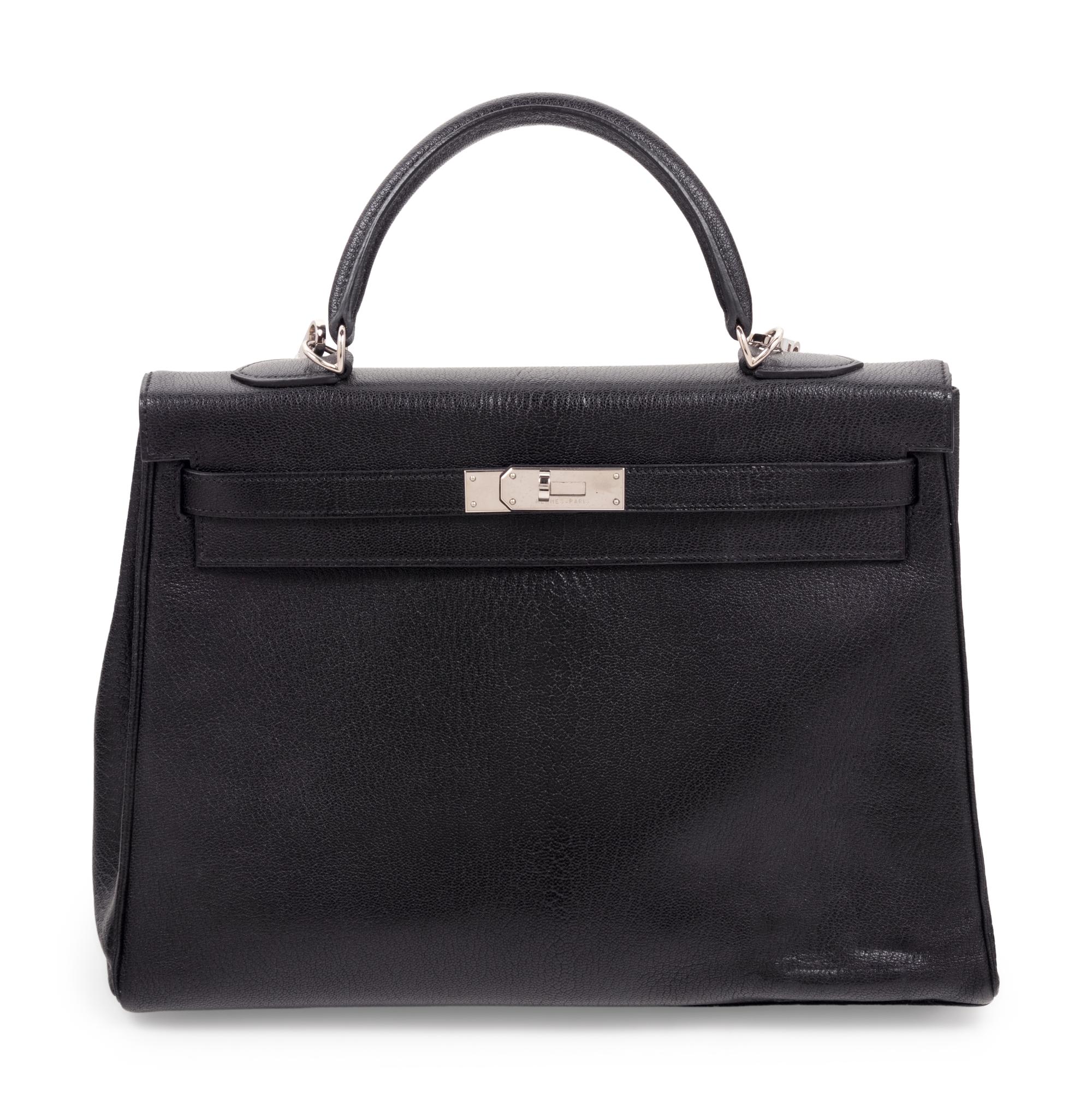 Hermès Black Leather 35cm Kelly Bag, 2001