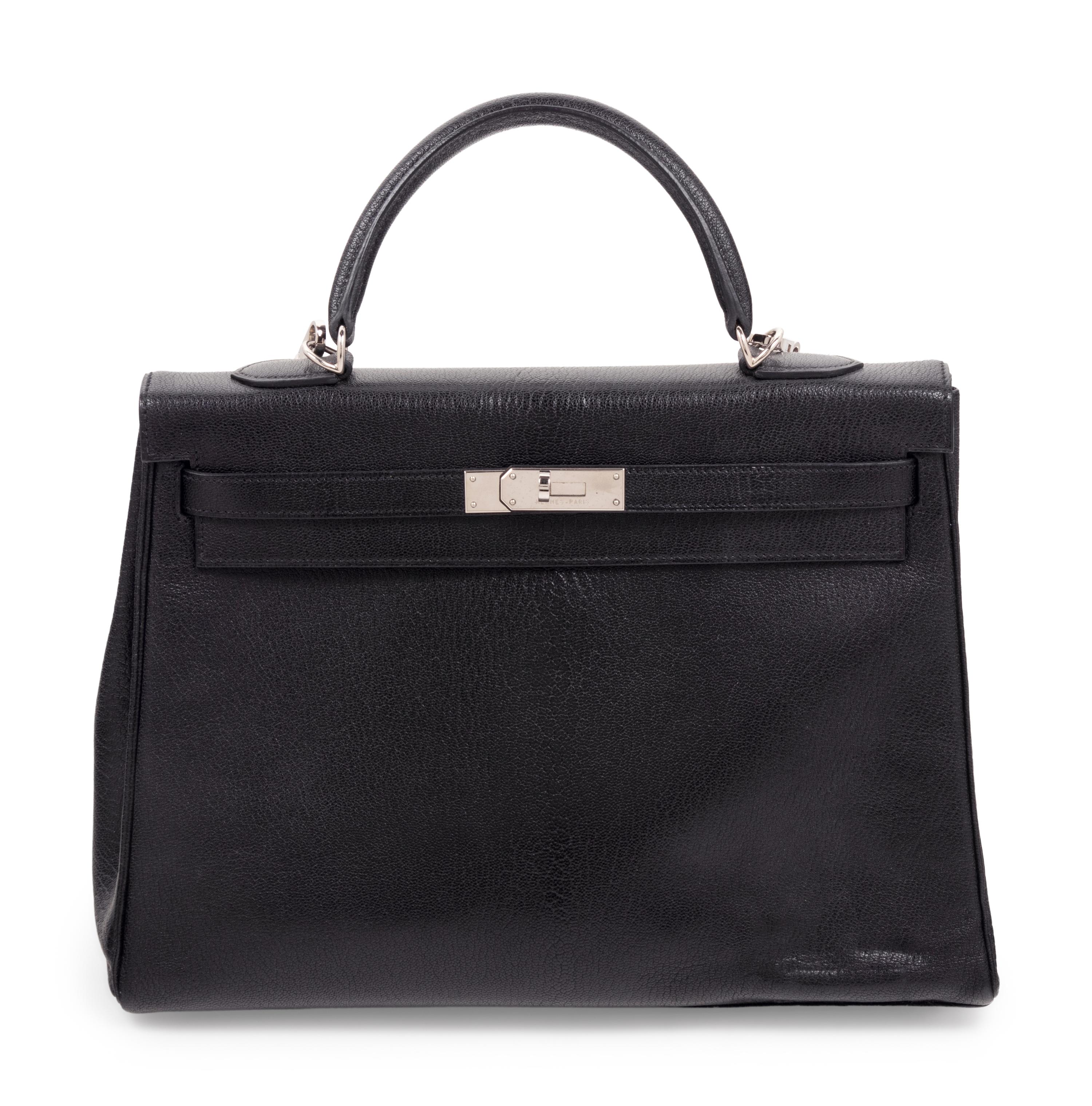 Hermès Black Leather 35cm Kelly Bag, 2001