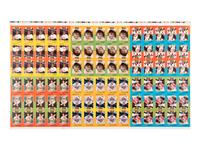 A Group of Five Uncut Sheets of 1980 Baseball Immortals and Home Run Legends Baseball Cards