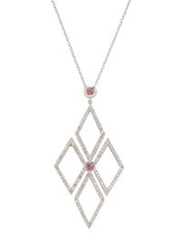 DIAMOND AND PINK TOURMALINE PENDANT NECKLACE