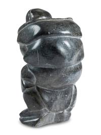 Inuit Soapstone Carving of Hunter and Seal