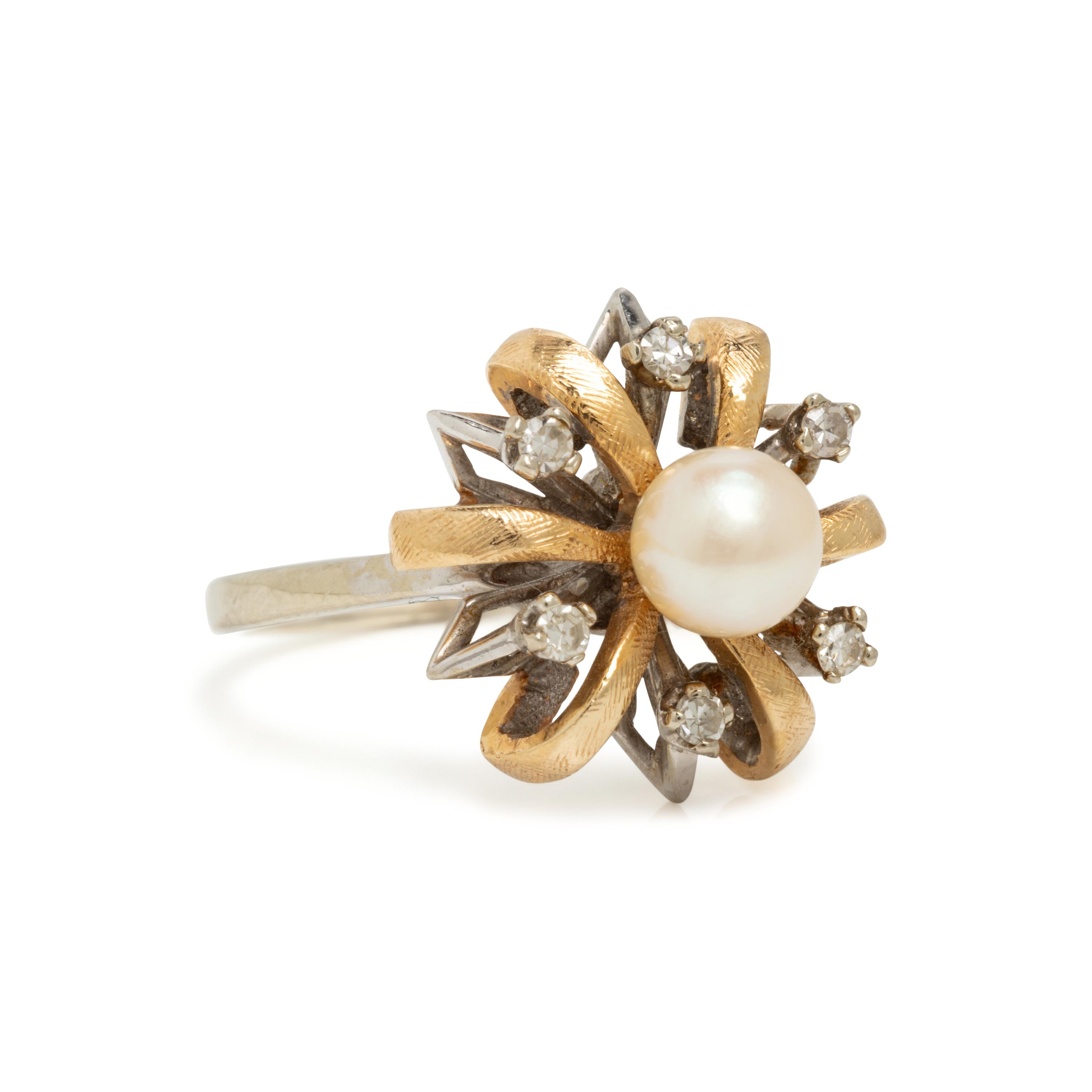 Blue Topaz Ring and Cultured Pearl Ring