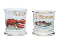 Two Porcelain Occupational Shaving Mugs of Marine Interest