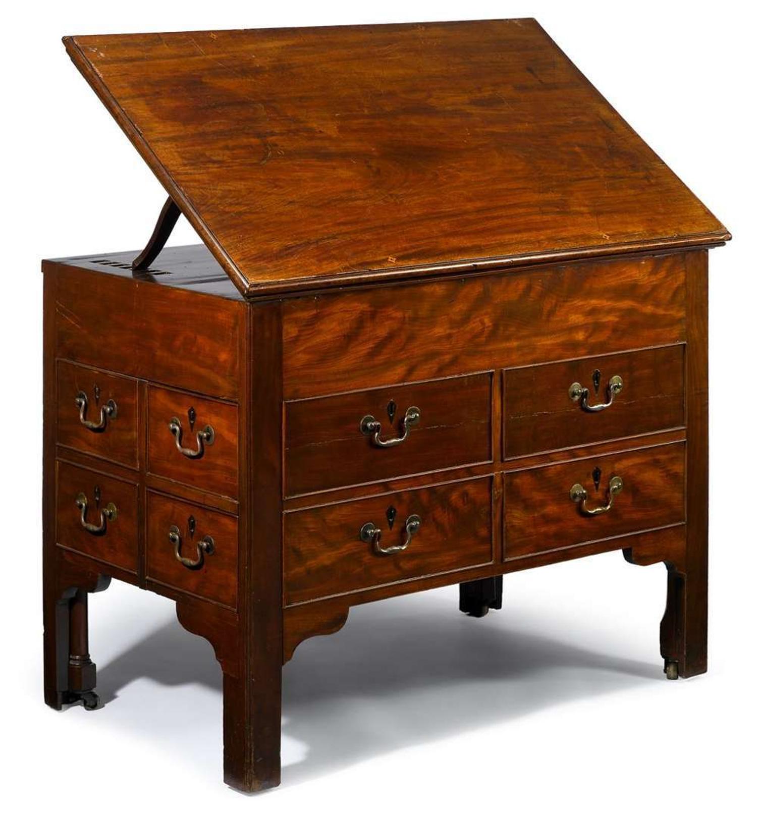 The Charles Carroll Chippendale mahogany metamorphic architect's desk anglo/irish, circa 1770