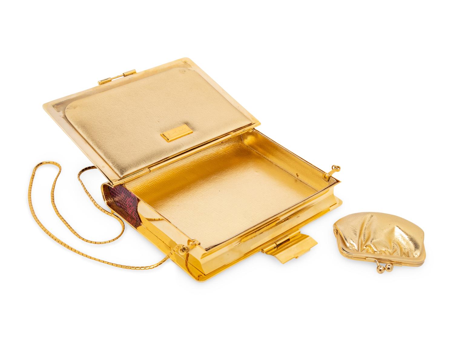 Judith Leiber, Snakeskin Book Clutch