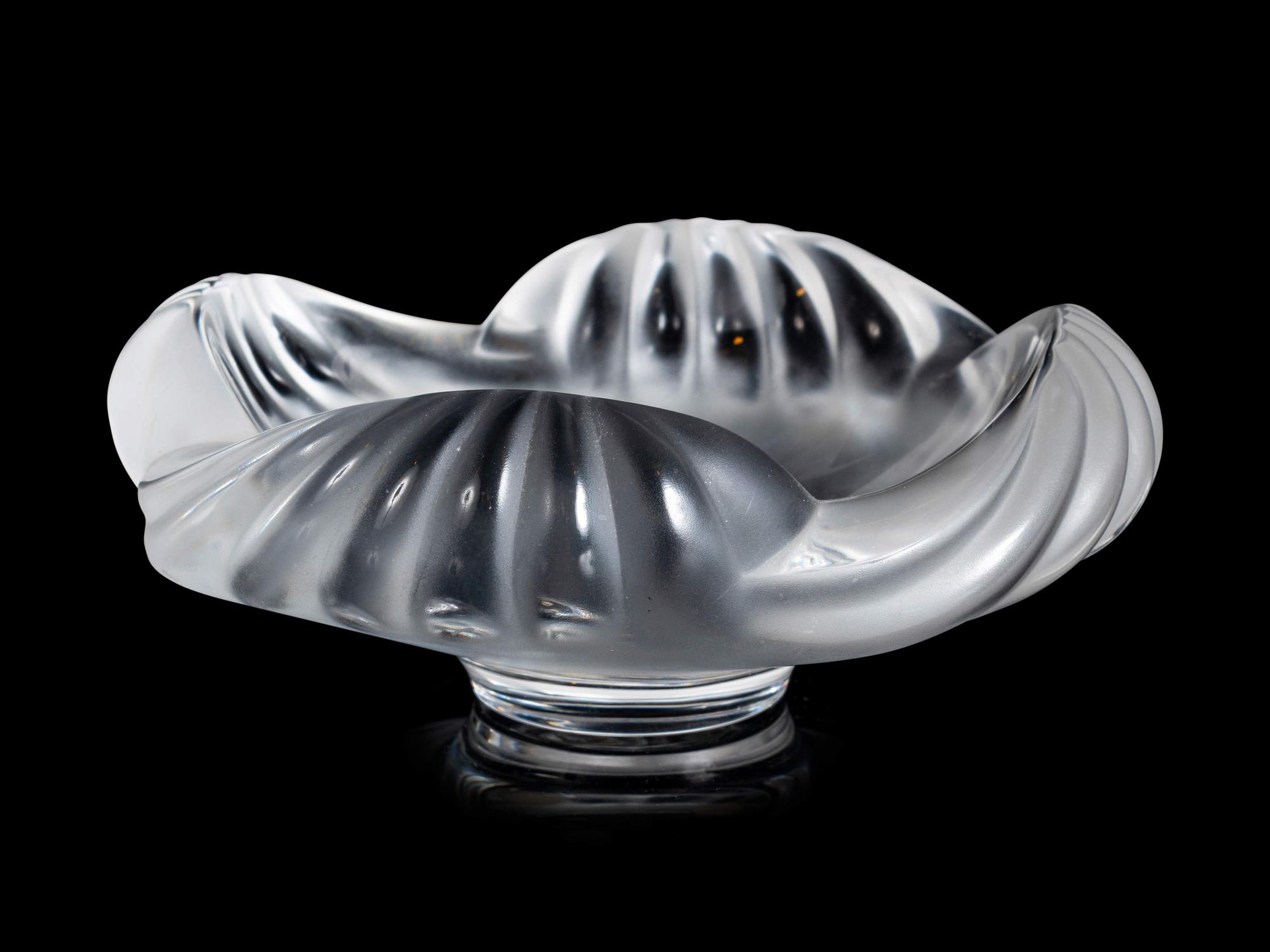 A Lalique Molded and Frosted Glass Bowl