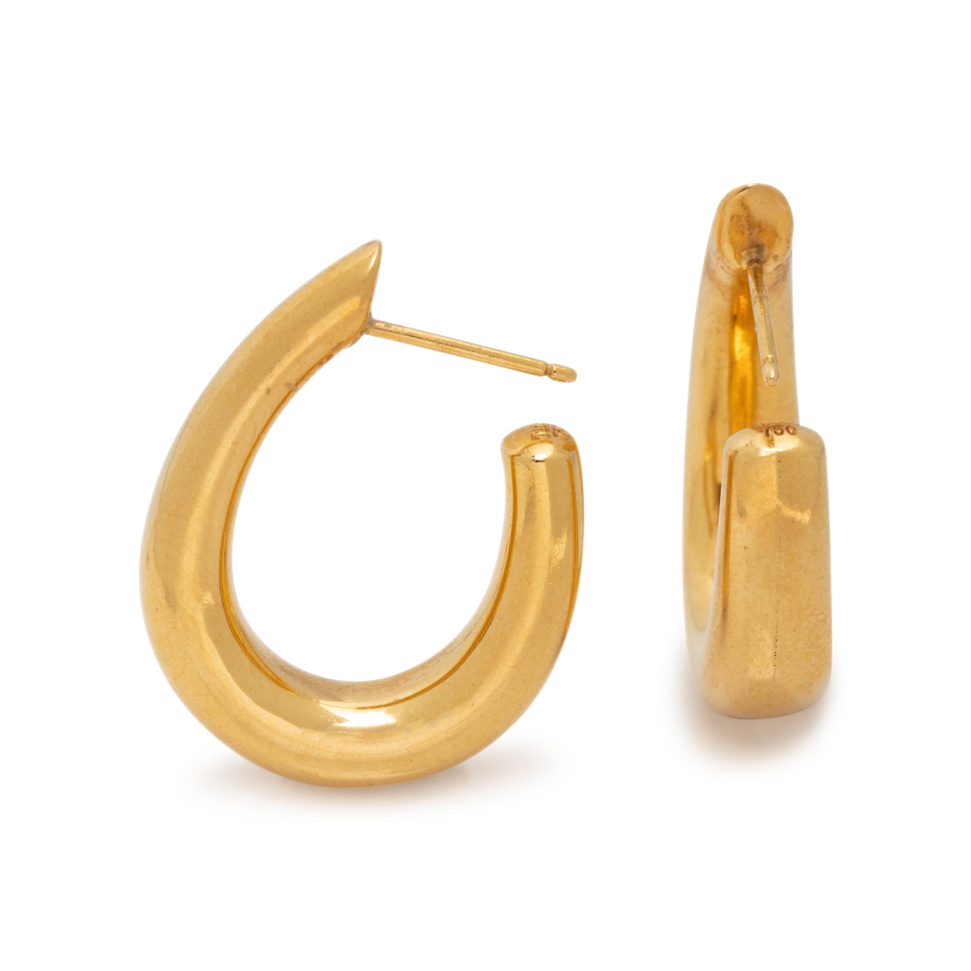 TIFFANY & CO., YELLOW GOLD HOOP EARRINGS