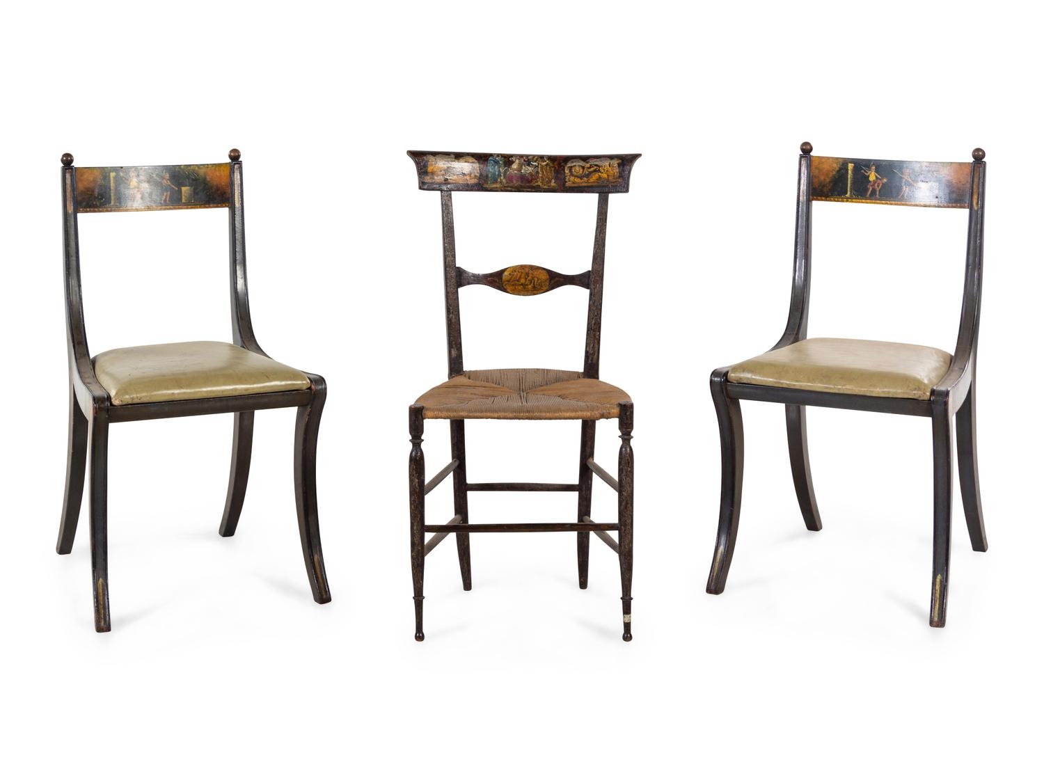 Three Painted Side Chairs