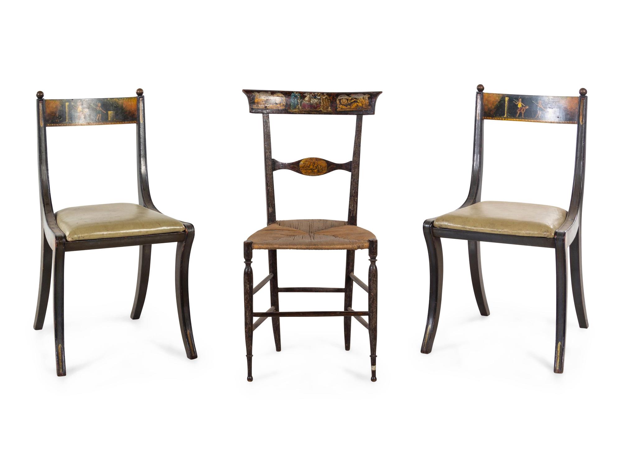 Three Painted Side Chairs