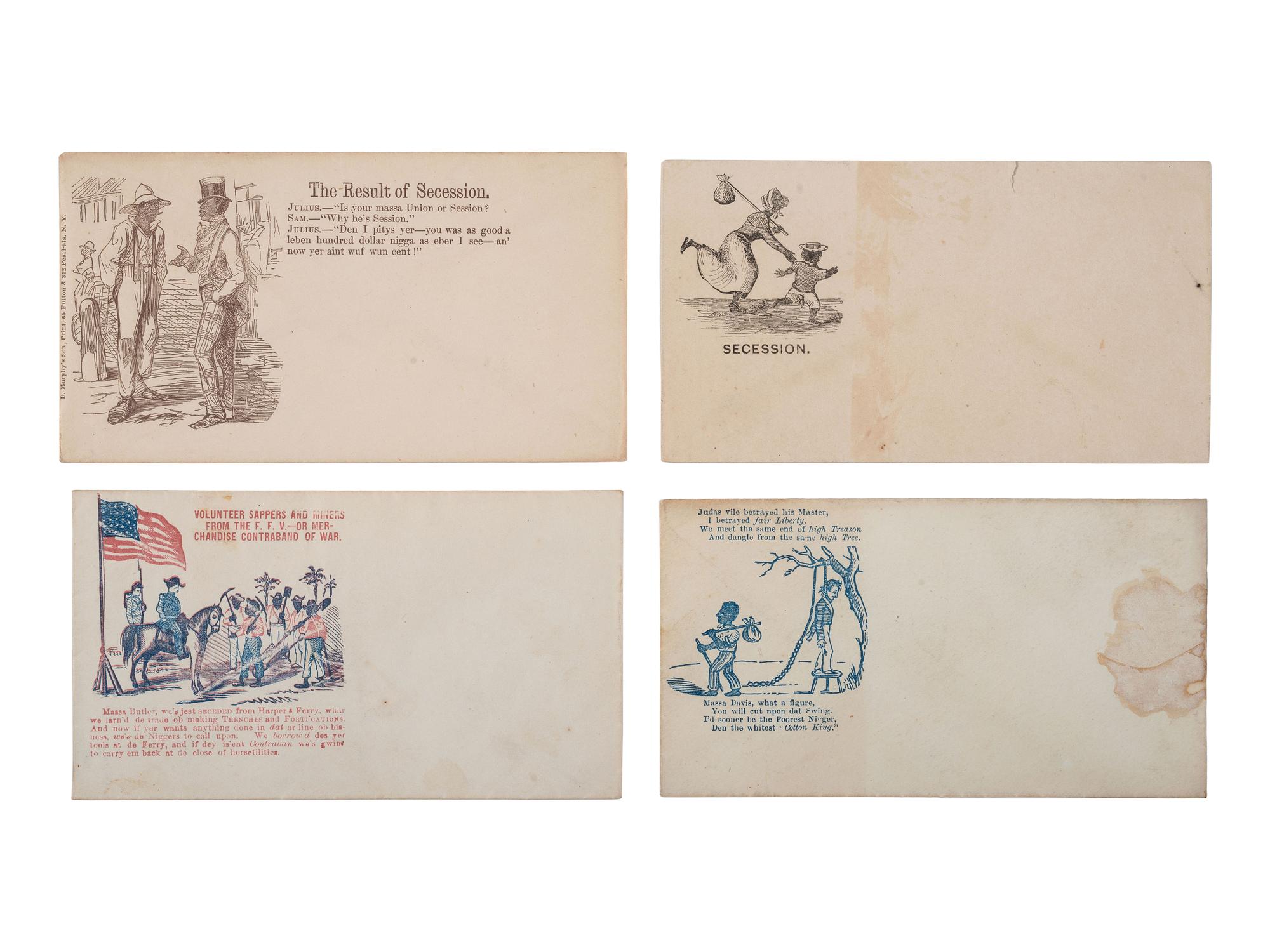 [CIVIL WAR]. A group of 9 illustrated covers featuring political cartoons depicting African American subjects.