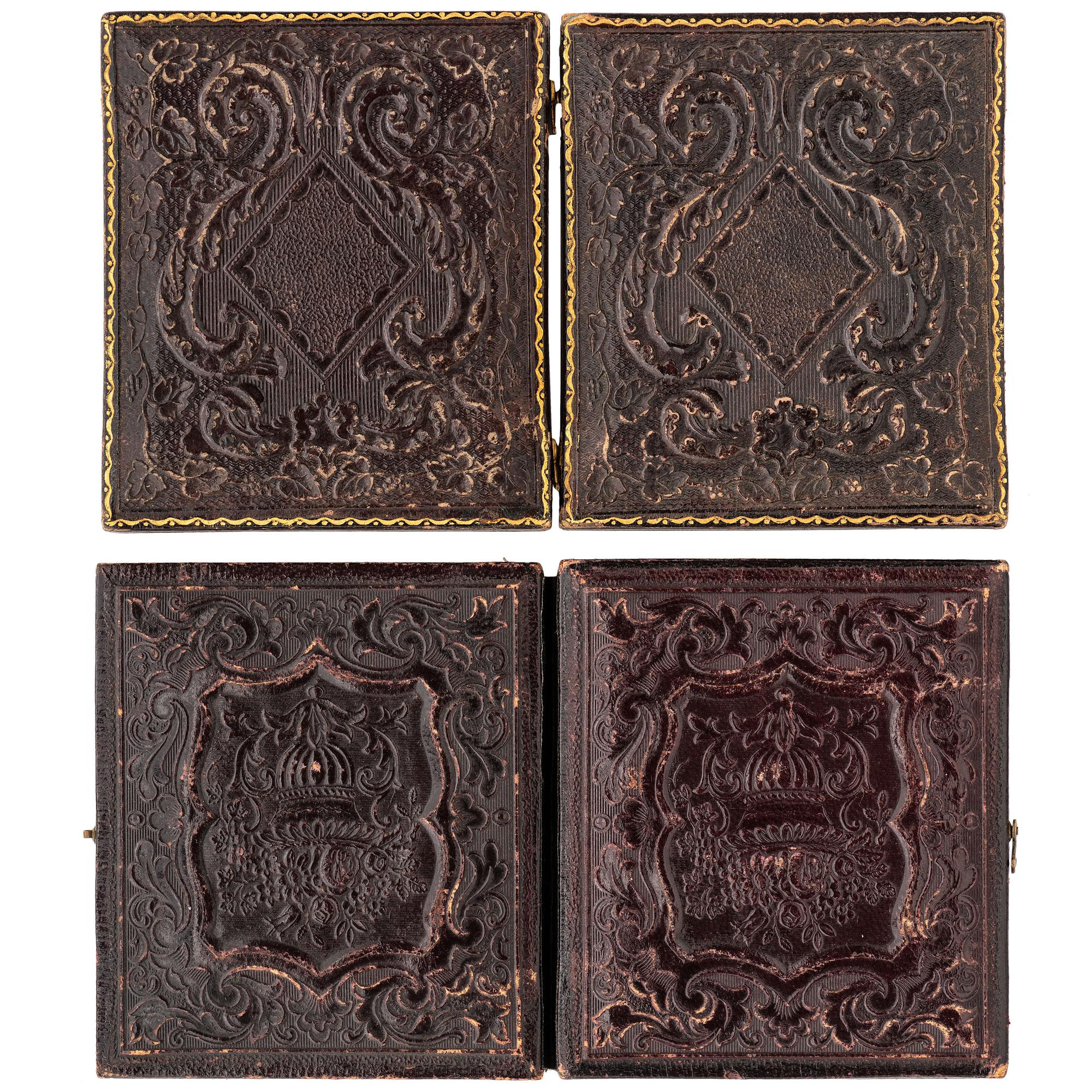 [EARLY PHOTOGRAPHY - PORTRAITURE]. A group of 9 daguerreotypes of folk art portraits featuring women, including: