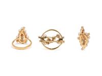 COLLECTION OF CULTURED PEARL, DIAMOND, AND YELLOW GOLD JEWELRY