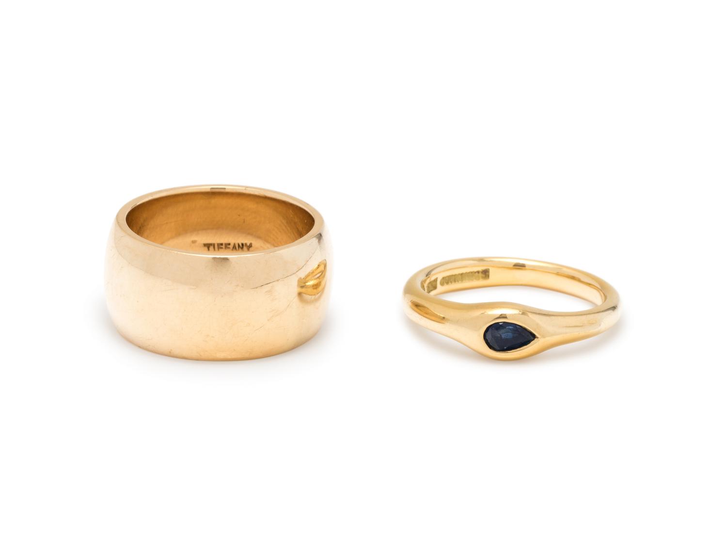 TIFFANY & CO., COLLECTION OF YELLOW GOLD RINGS