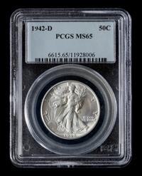 A United States 1942-D Walking Liberty 50c Coin
