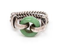 A Silver and Jade Ring, 3.85 dwts.