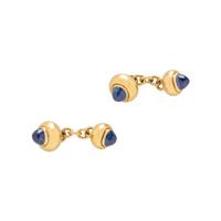 SAPPHIRE AND YELLOW GOLD CUFFLINKS