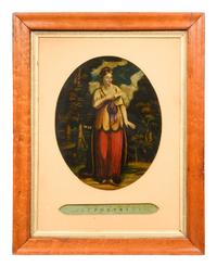 An English Allegorical Mezzotint on Glass ( 19th Century)