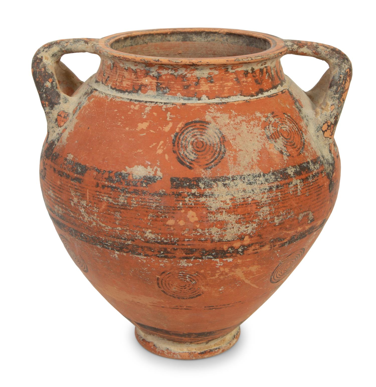 A Cypriot Terra Cotta Jar with Bull's Eyes
