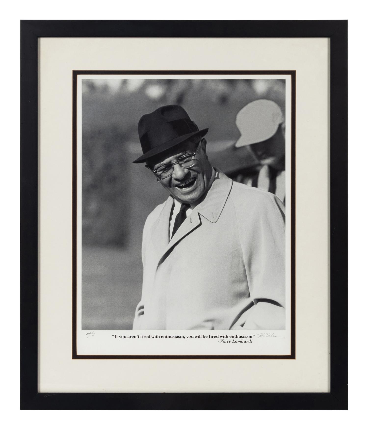 A Group of Two Photographs of Vince Lombardi Formerly Displayed at Mike Ditka’s Restaurant