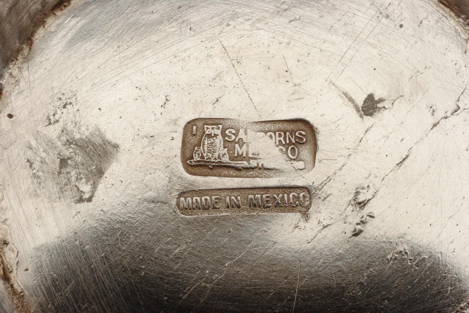 A Mexican Silver Seven-Piece Tea and Coffee Service, Sanborns, Mexico City, 20th Century, comprising a water kettle-on-stand, coffee po