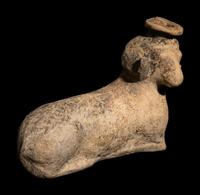 A Corinthian Aryballos in the Form of a Recumbent Ram