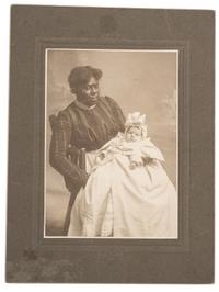 [EARLY PHOTOGRAPHY]. A pair of portraits of African American subjects holding white babies.