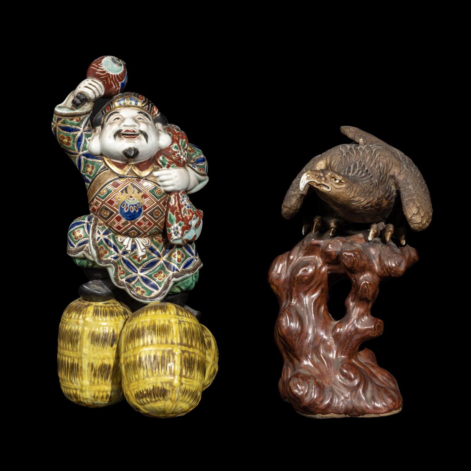 Two Japanese Kutani Porcelain Figures