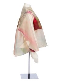 Chado Ralph Rucci Printed White Silk Jacket, 1990-2000s