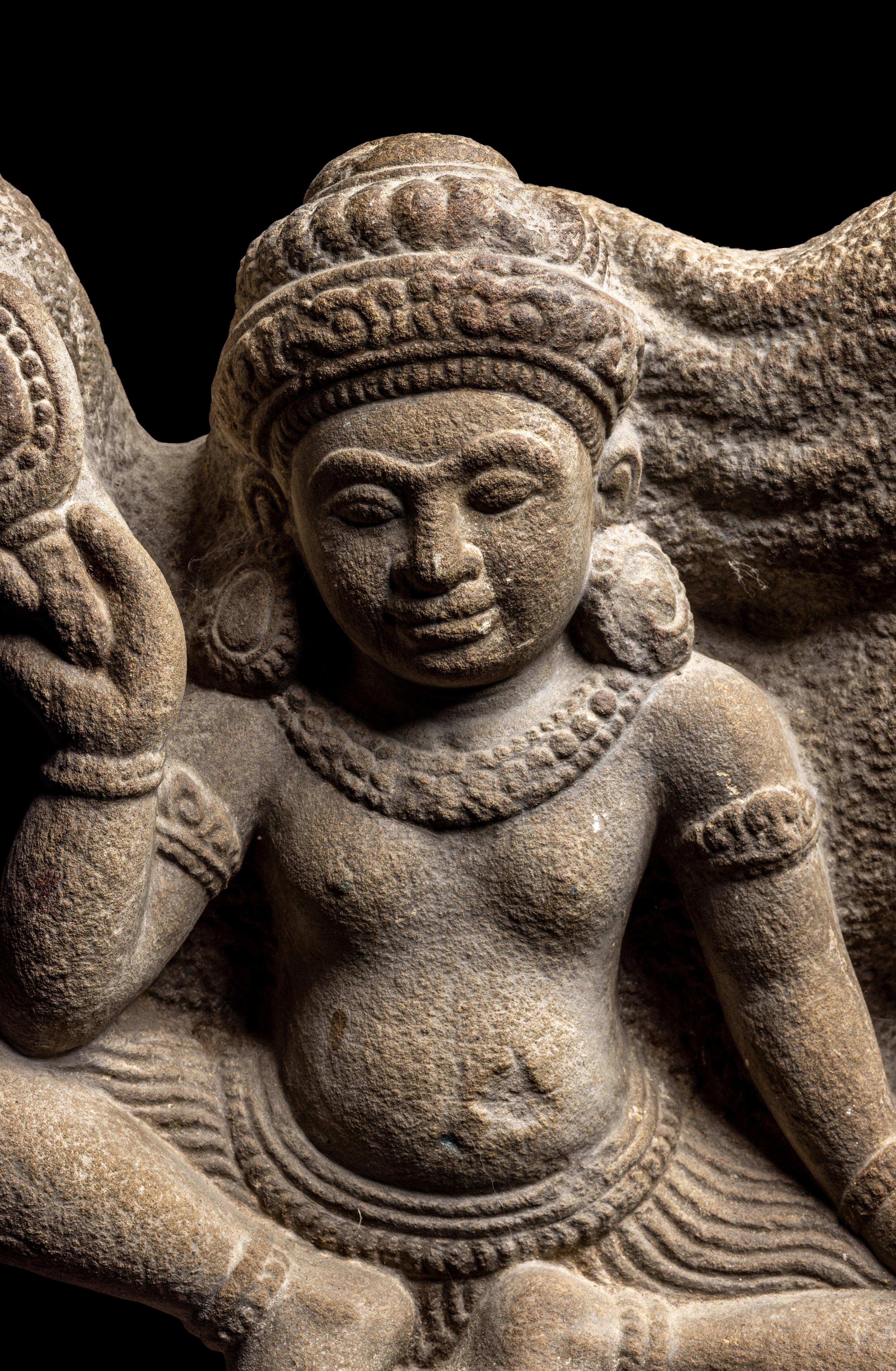 A Khmer Sandstone Carving