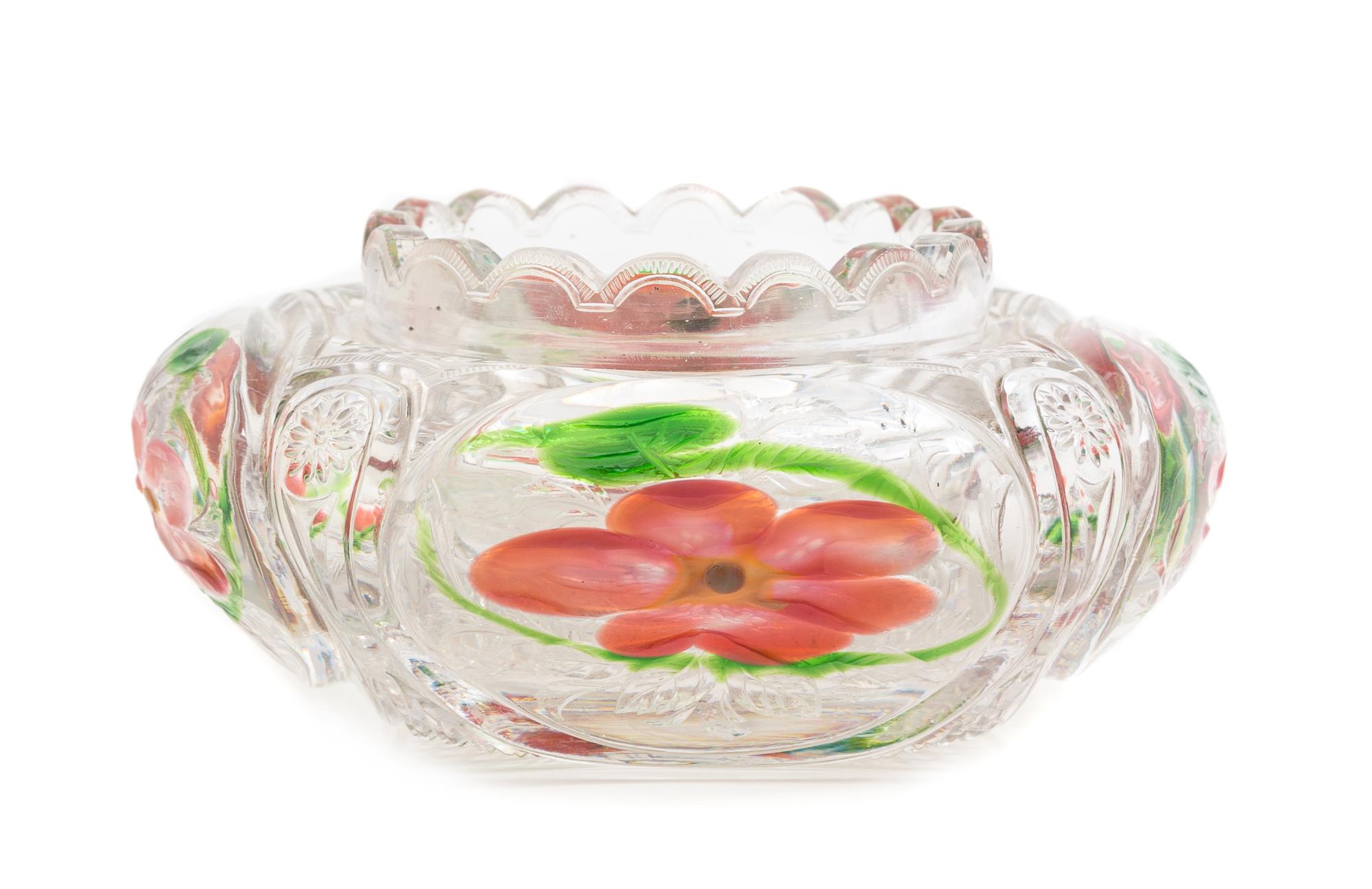 A Tiffany Studios Wheel Cut and Engraved Bowl Diameter 6 1/4 inches.