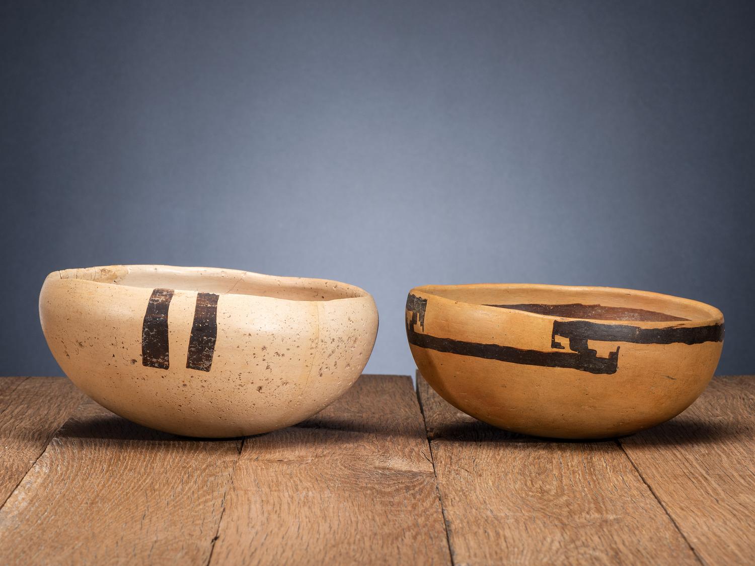 Jeddito Black-on-Yellow Pottery Bowls