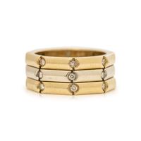 GOLD AND DIAMOND 'BAMBOO' STACKING BANDS