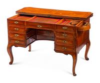 A Louis XV Style Inlaid Walnut Desk