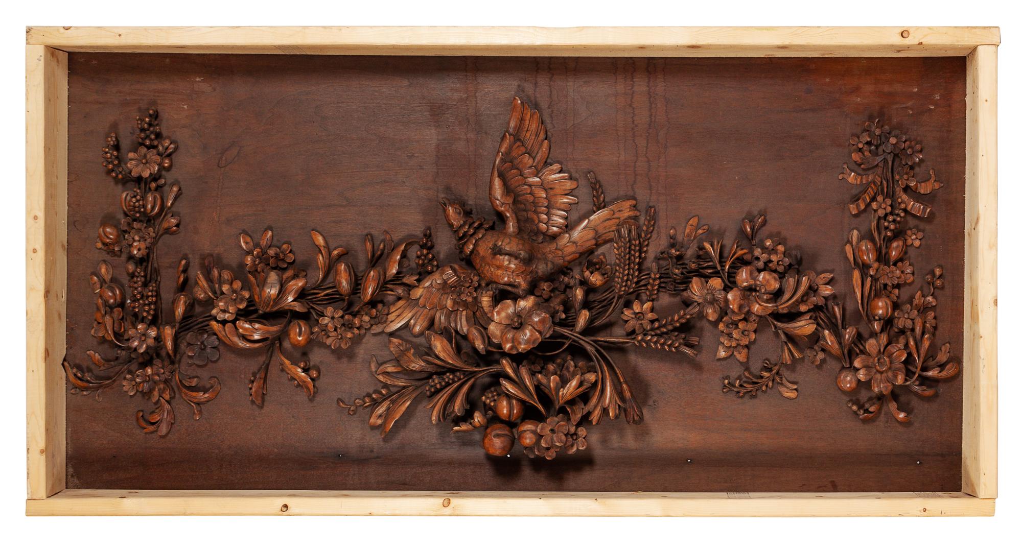 A Set of Three Carved Panels in the Manner of Grinling Gibbons (English, 1648-1721)