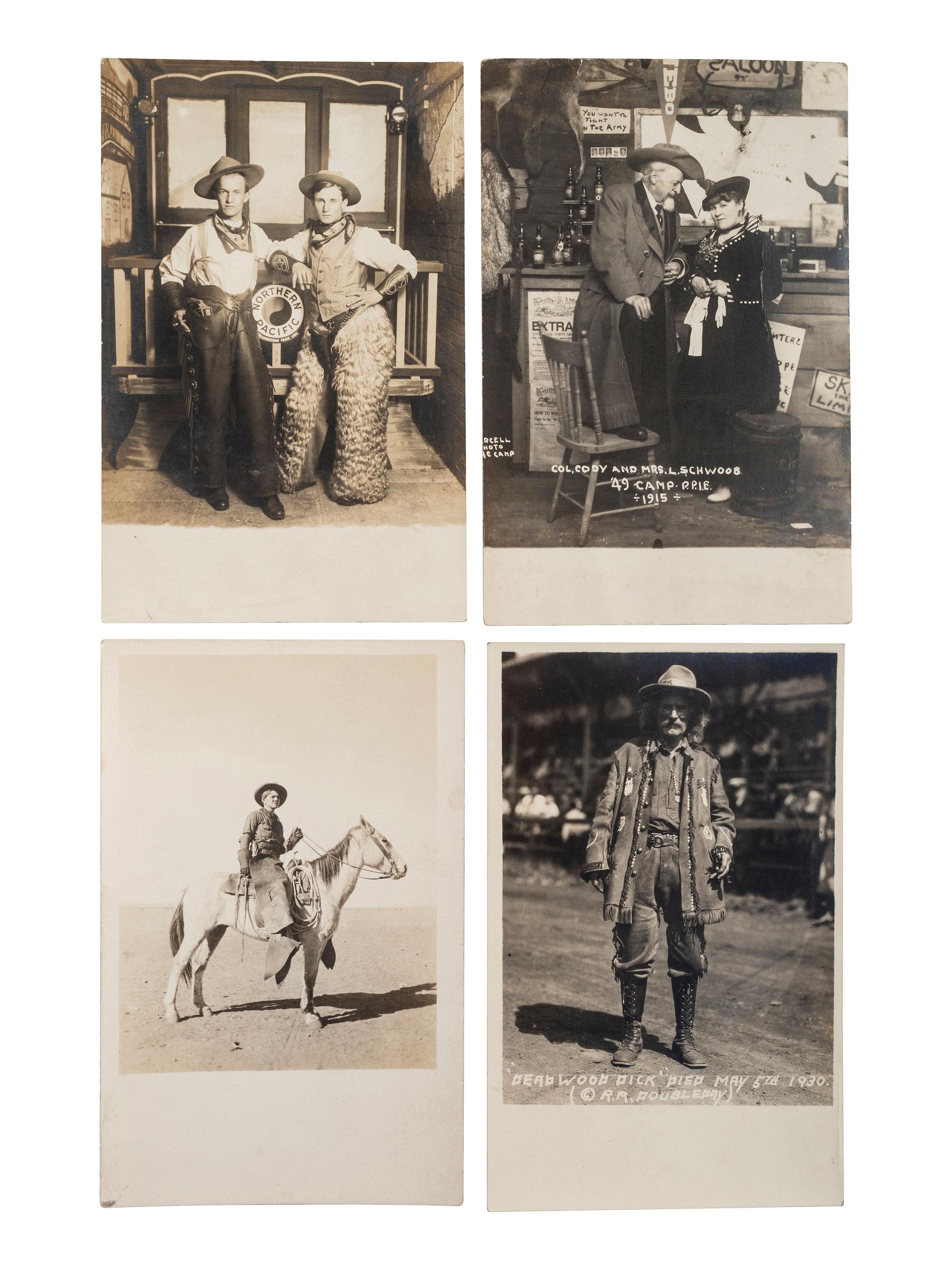 [WESTERN AMERICANA]. A group of 80 RPPCs and photographs of rodeos and cowboys.