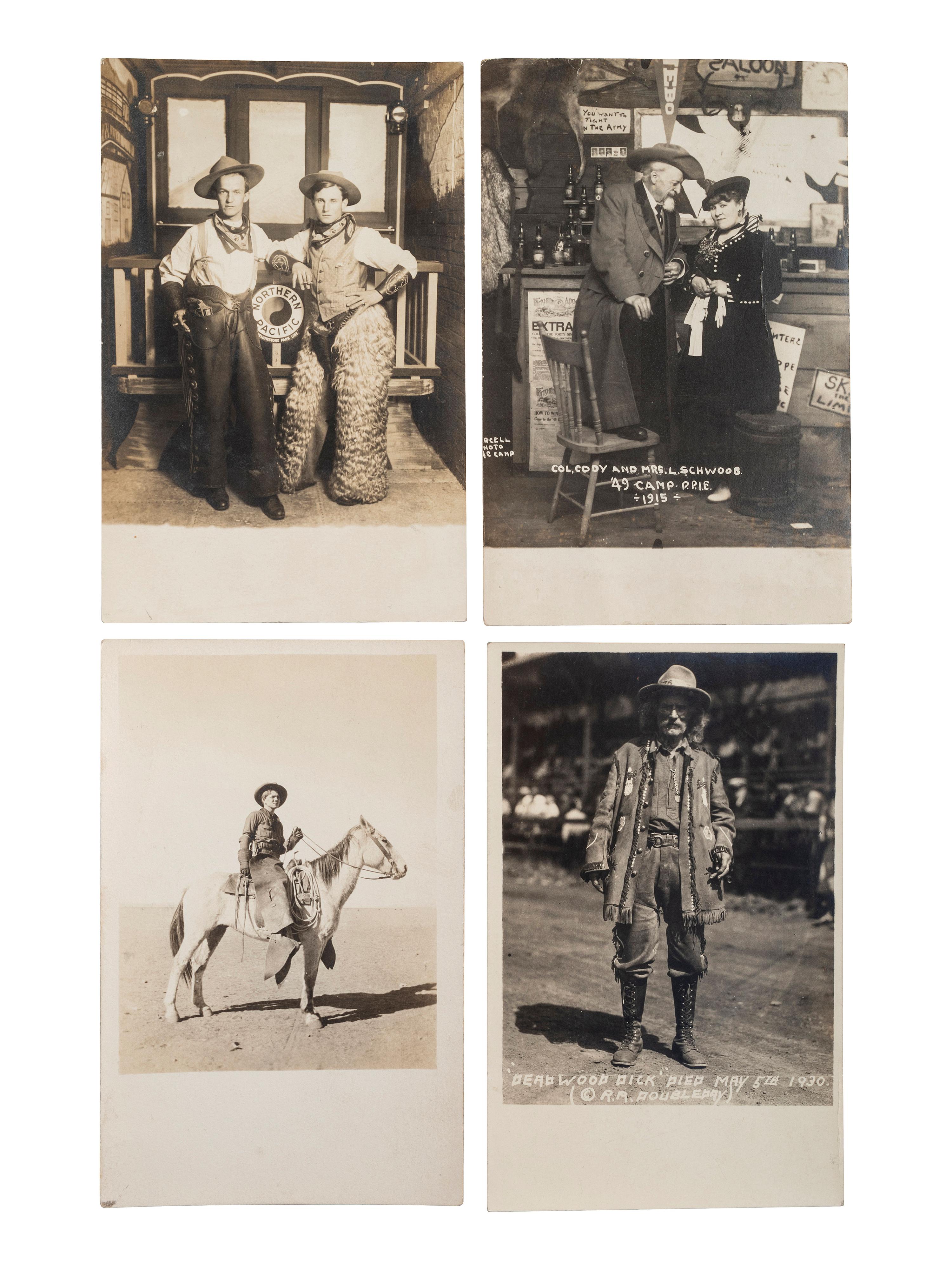 [WESTERN AMERICANA]. A group of 80 RPPCs and photographs of rodeos and cowboys.