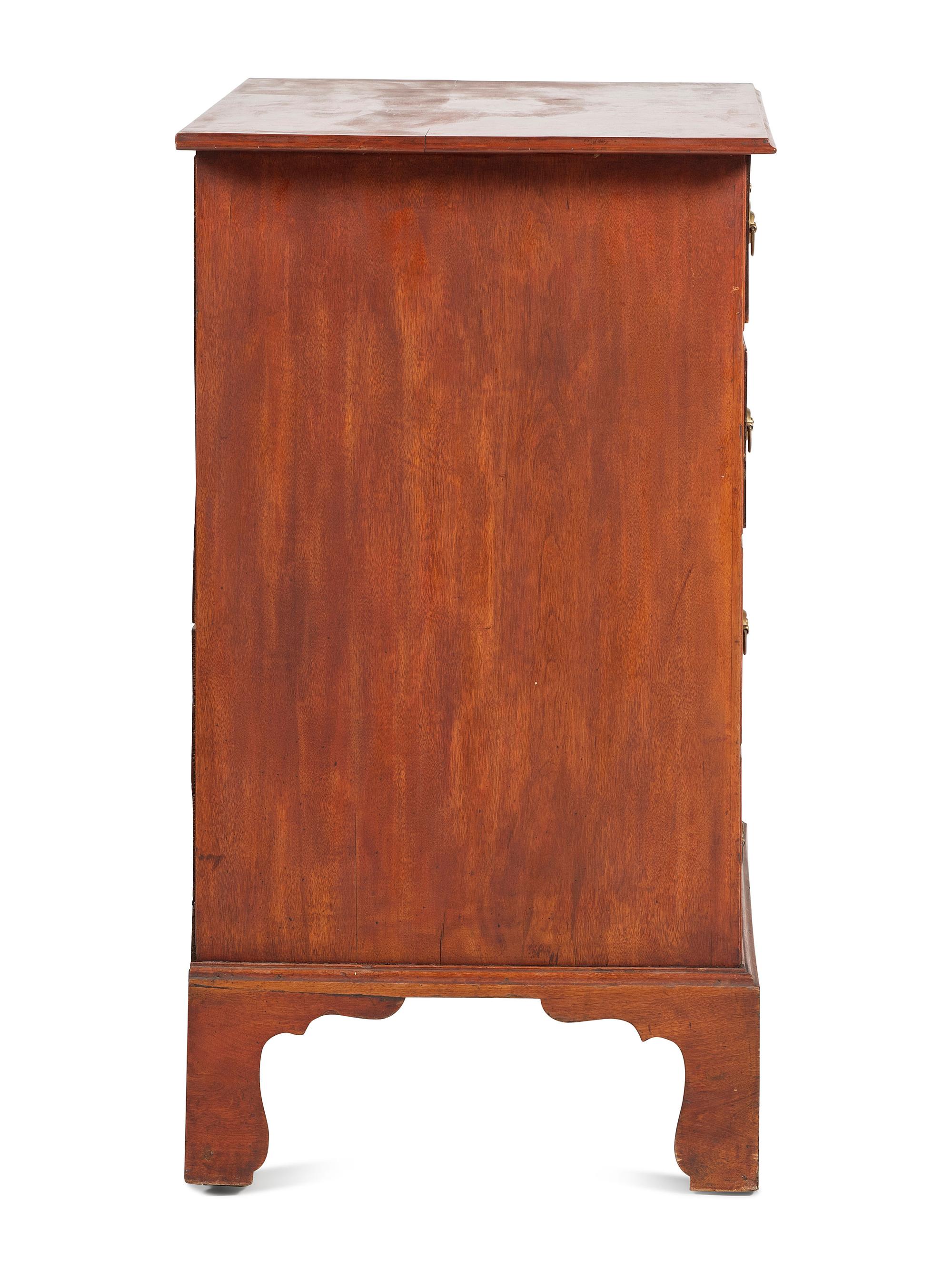 A Federal Flamed Birch Veneered and Maple Chest of Drawers