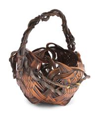 A Large Japanese Bamboo Ikebana Flower Arranging Basket