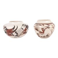 Pair of Polychrome Pottery Jars