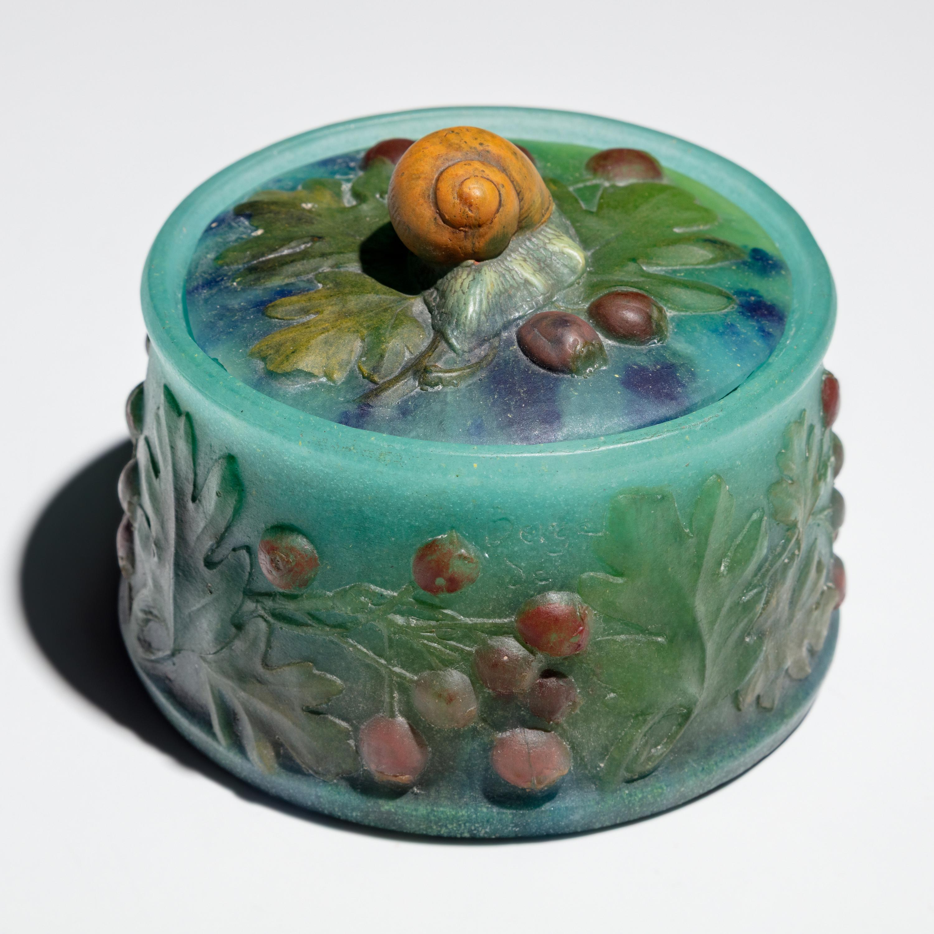 Amalric Walter (French, 1870–1959) — Pâte de Verre Lidded Box