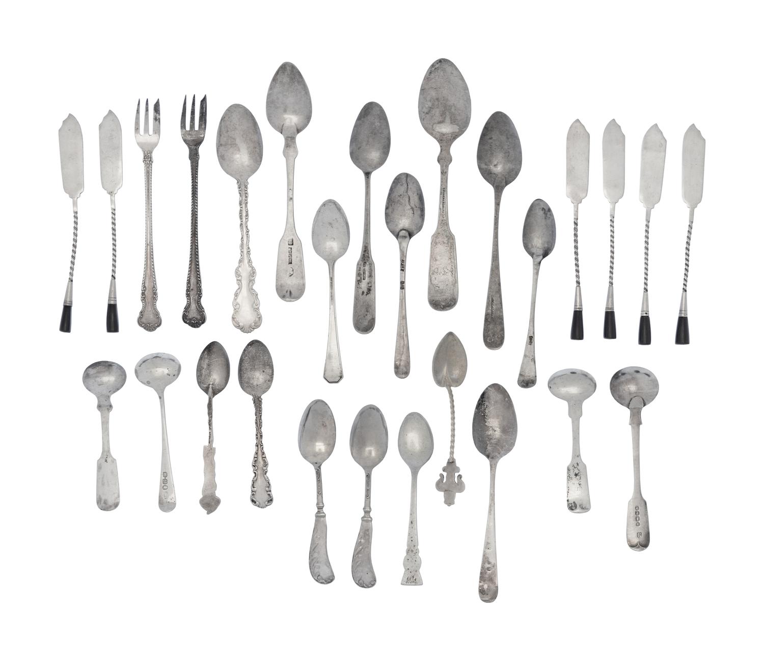 A Collection of American and George III Silver Spoons
